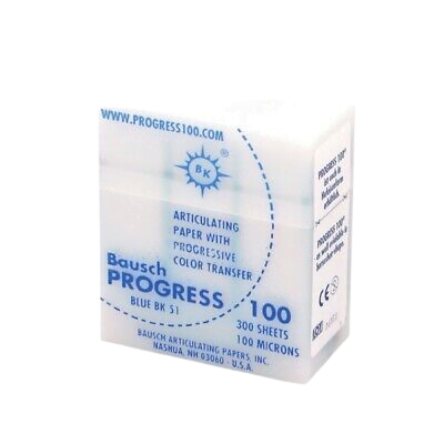 BAUSCH Progress Articulating Paper Blue 300 Strips | 100 Microns  Bk 51