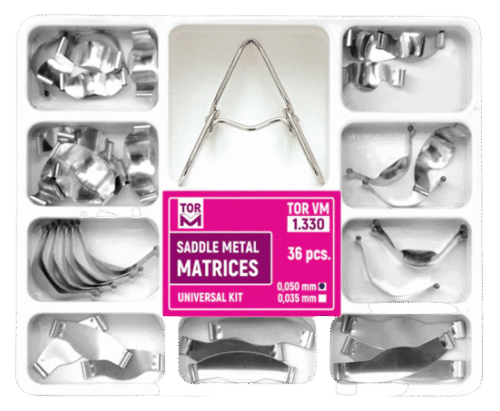 Saddle Contoured Metal Matrices. Universal Kit for 36pcs No 1.330 TORVM