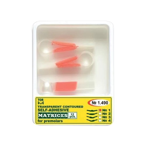 Transparent Contoured Self Adhesive Matrices 12Pcs For Premolar  ( No1 / No1.490 )