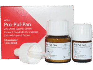 Pro-Pul-Pan zinc oxide eugenol cement.